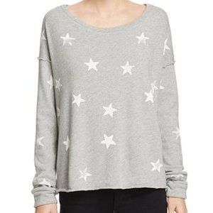 Splendid Grey Star Cropped Sweatshirt